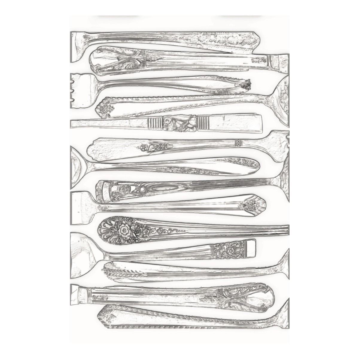 Sizzix 3-D Textured Impressions Embossing Folder - Silverware by Eileen Hull