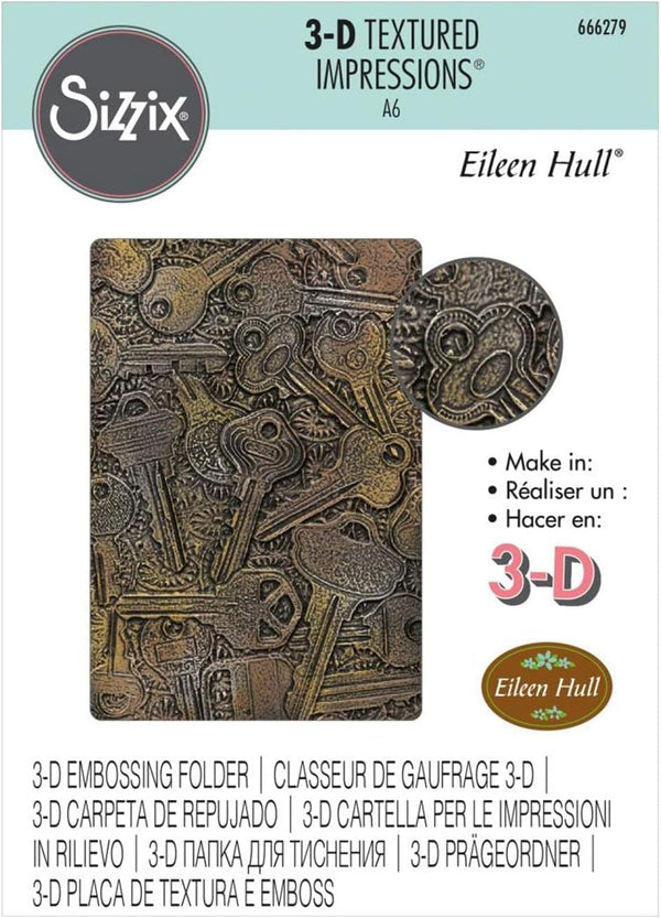 Sizzix 3-D Textured Impressions Embossing Folder - Keys by Eileen Hull