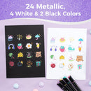 Ohuhu Kakaako Acrylic Paint Pens 30 Pens (24 Metallic Colors) Dual Tips Round & Fine Acrylic Markers Y30-80601-58