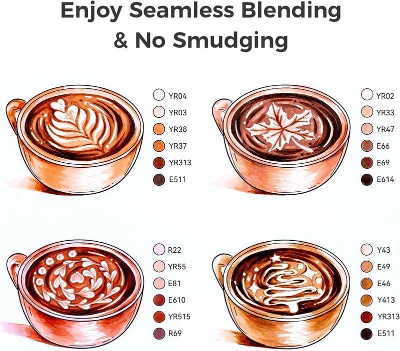 Ohuhu Alcohol Markers Honolulu S 24-color Brush & Soft Chisel Dual Tips Y30-80405-37