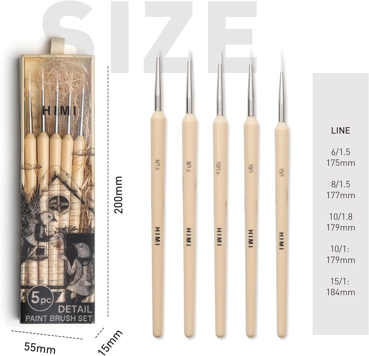 Miya Detail Brush Set of 5pcs