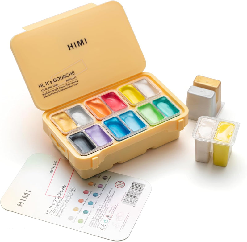 Miya Himi Metallic Jelly Twin Cup 12 Colors 12g Jelly Cup Gouache Paint