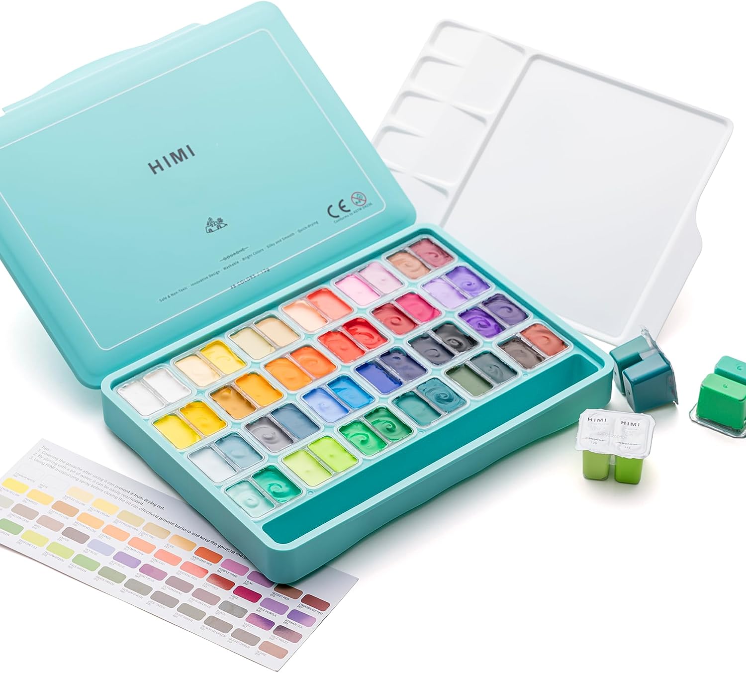 Miya Himi Twin Cups 48 Colors 12g Split Jelly Cups Gouache Paint Set