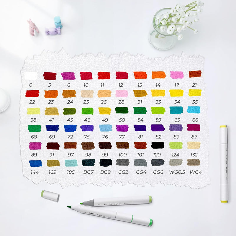 Ohuhu Paper-friendly (No Peeling) Markers Water-based 60 Colors Y30-80600-65