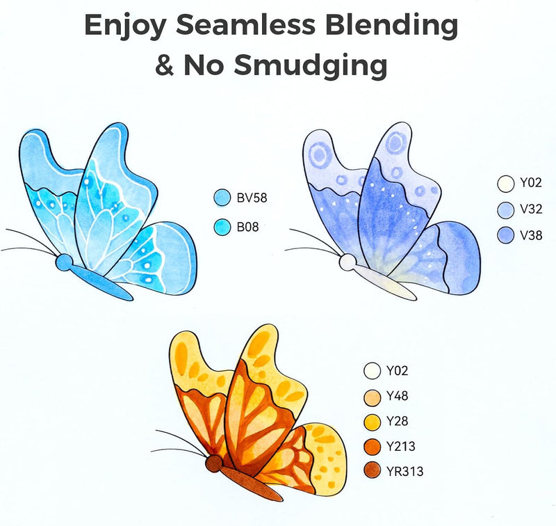 Ohuhu Alcohol Markers Honolulu S 60 Illustration Brush & Soft Chisel Dual Tips Y30-80405-38