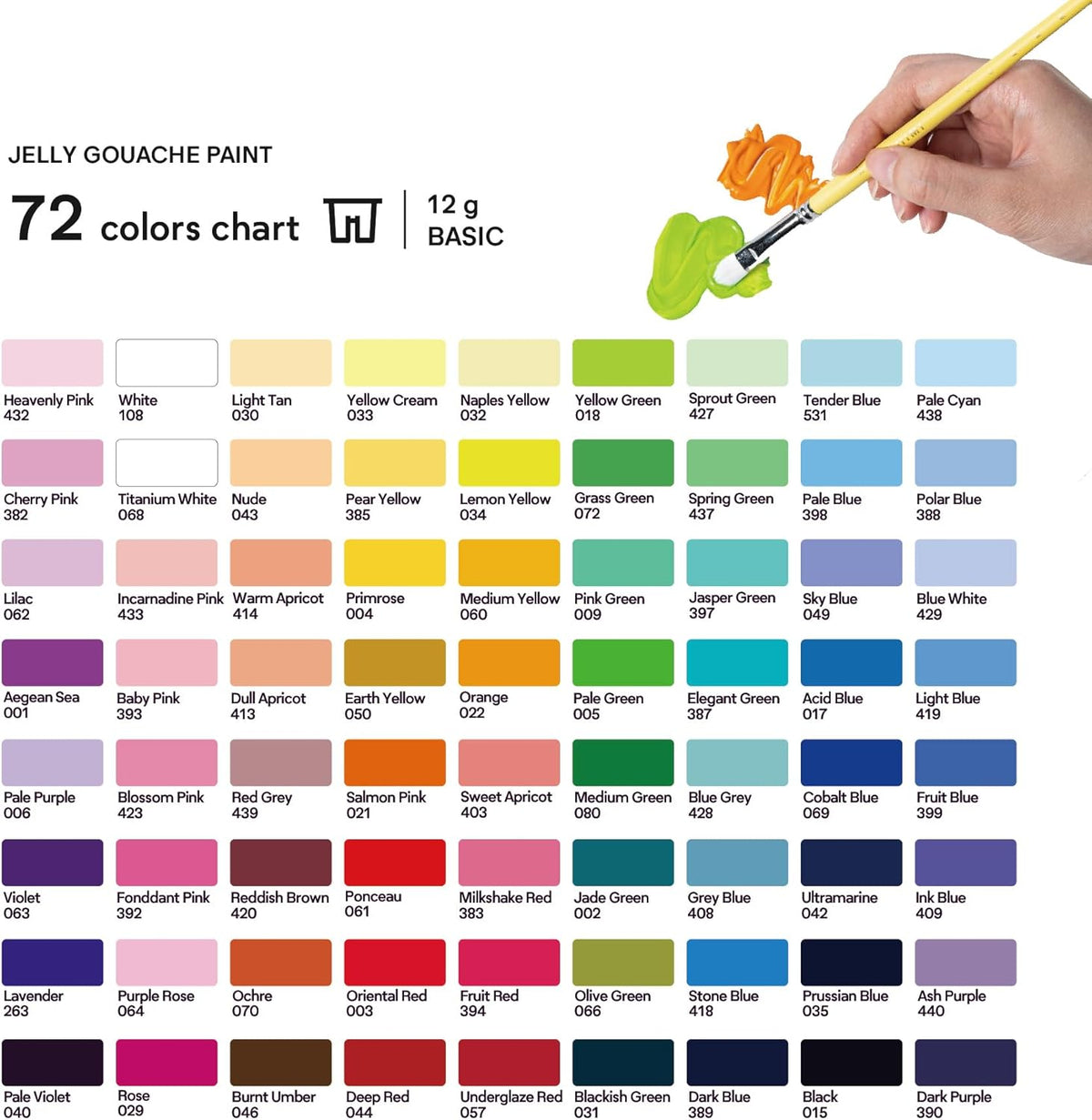 Miya Himi Twin Cup Jelly Gouache Paint Set 72 Colors 12g