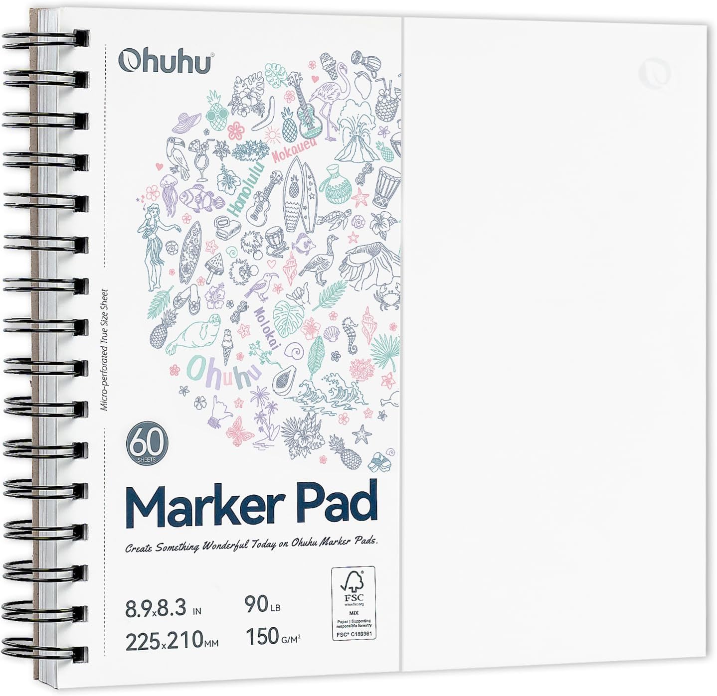 Ohuhu Bleedproof Double-Sided Marker Pad Y44-83000-43, Y44-83000-44 & Y30-83000-47