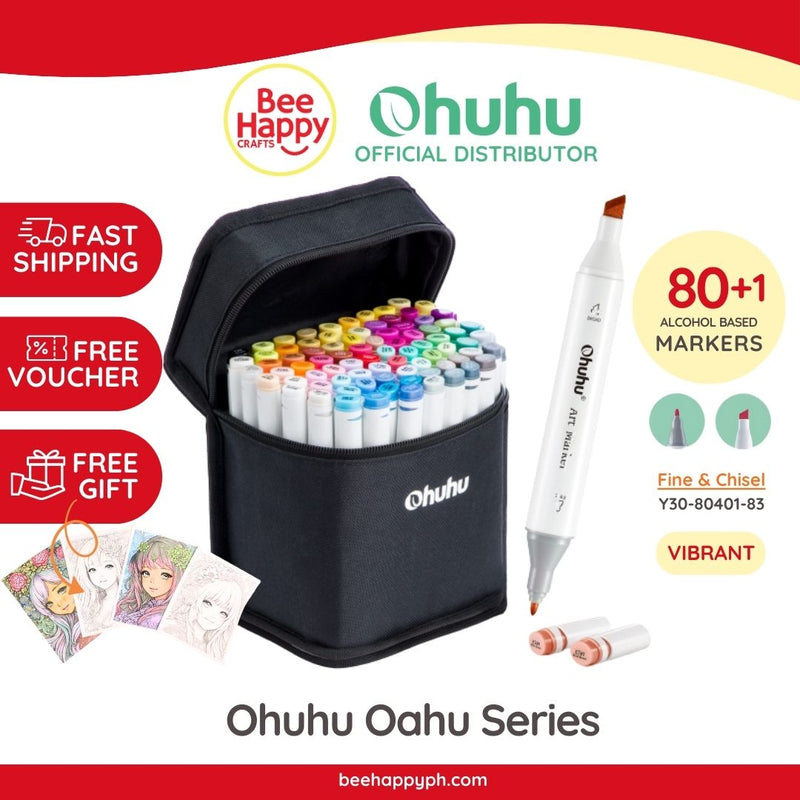 72 Colour Brush Marker Set, Ohuhu Dual Tip, Brush & Chisel Sketch Marker  for Kid
