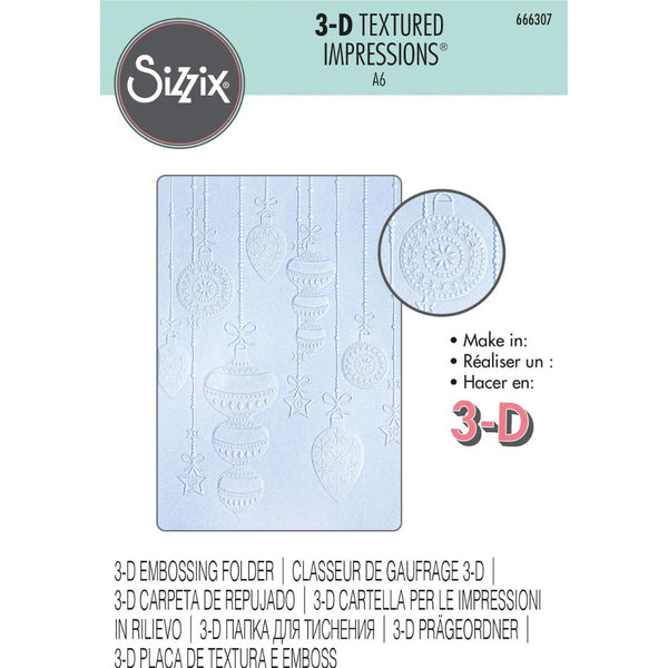 Sizzix 3-D Textured Impressions Embossing Folder - Sparkly Ornaments