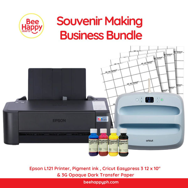 Souvenir Making Business Bundle (Pigment Printer, Cricut Easypress Heat Press & Dark Transfer Papers)