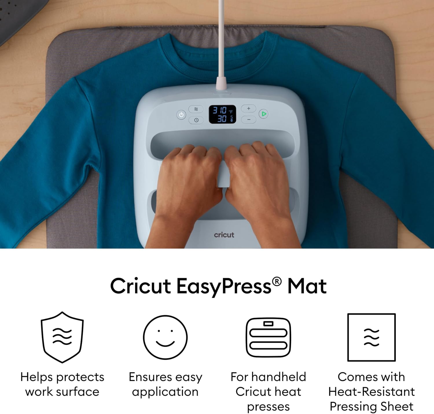 Cricut EasyPress® Mat + Heat-Resistant Pressing Sheet, 12 in x 12 in