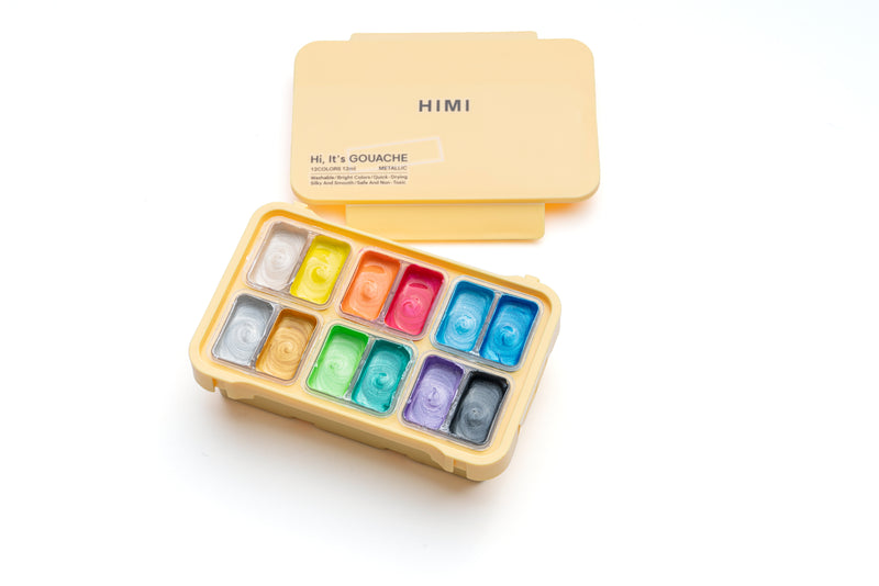 Miya Himi Metallic Jelly Twin Cup 12 Colors 12g Jelly Cup Gouache Paint