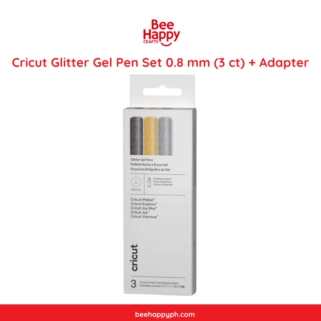 Cricut Glitter Gel Pen Set 0.8 mm 3pcs + Adapter