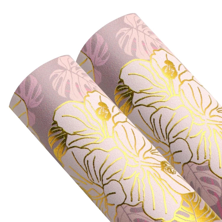 Bee Happy Faux Leather Sheets - Flower UV Printing Gold Foiled