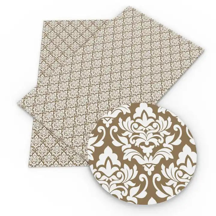 Bee Happy Faux Leather Sheets - Damask