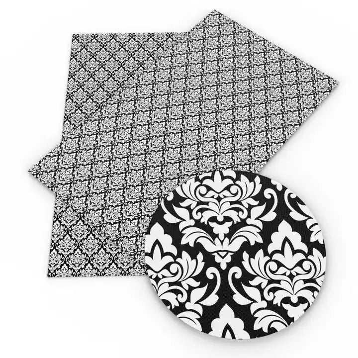 Bee Happy Faux Leather Sheets - Damask