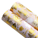 Bee Happy Faux Leather Sheets - Flower UV Printing Gold Foiled