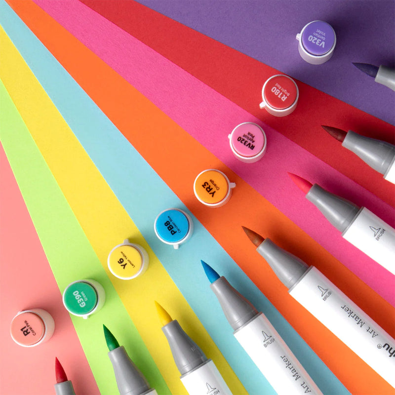 Ohuhu Art Markers Set, Dual Tips Sketch Marker Pens, 320 Unique Colors + 1  Colorless Blender + Carrying Case