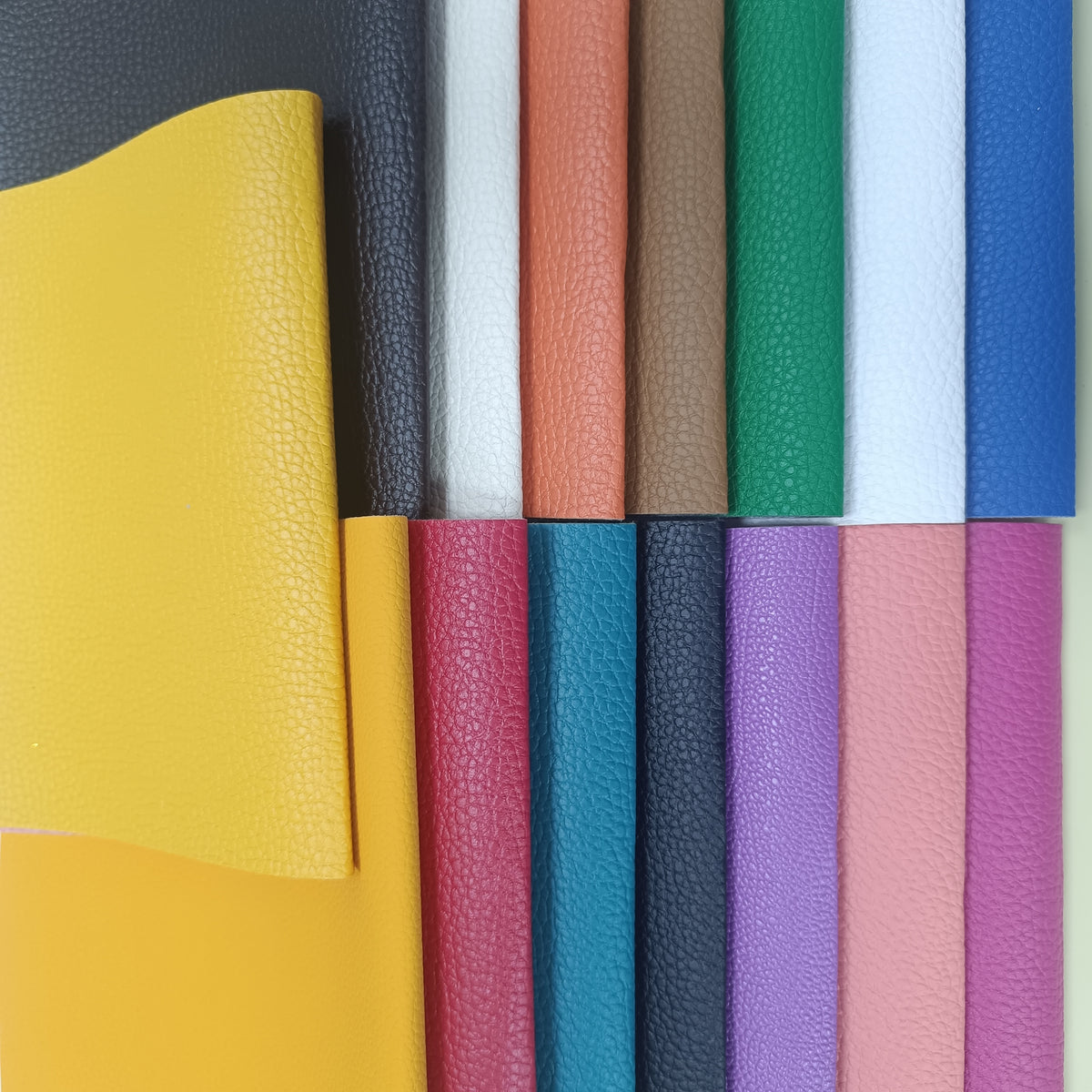 Bee Happy Faux Leather Sheets - Litchi Texture Solid Color 15pcs