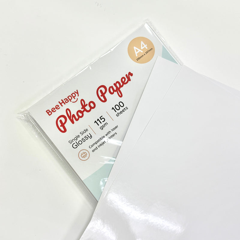 Bee Happy 115gsm A4 Size Glossy Photo Paper 100 Sheets