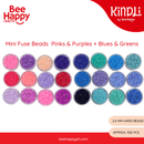 Kindli Mini Fuse Beads Refill by Bee Happy – Pinks and Purples + Blues and Greens (2.6mm beads , 500pcs)