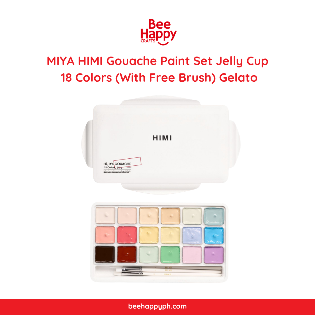 MIYA HIMI Gouache Paint Set Jelly Cup 18 Colors (With Free Brush)