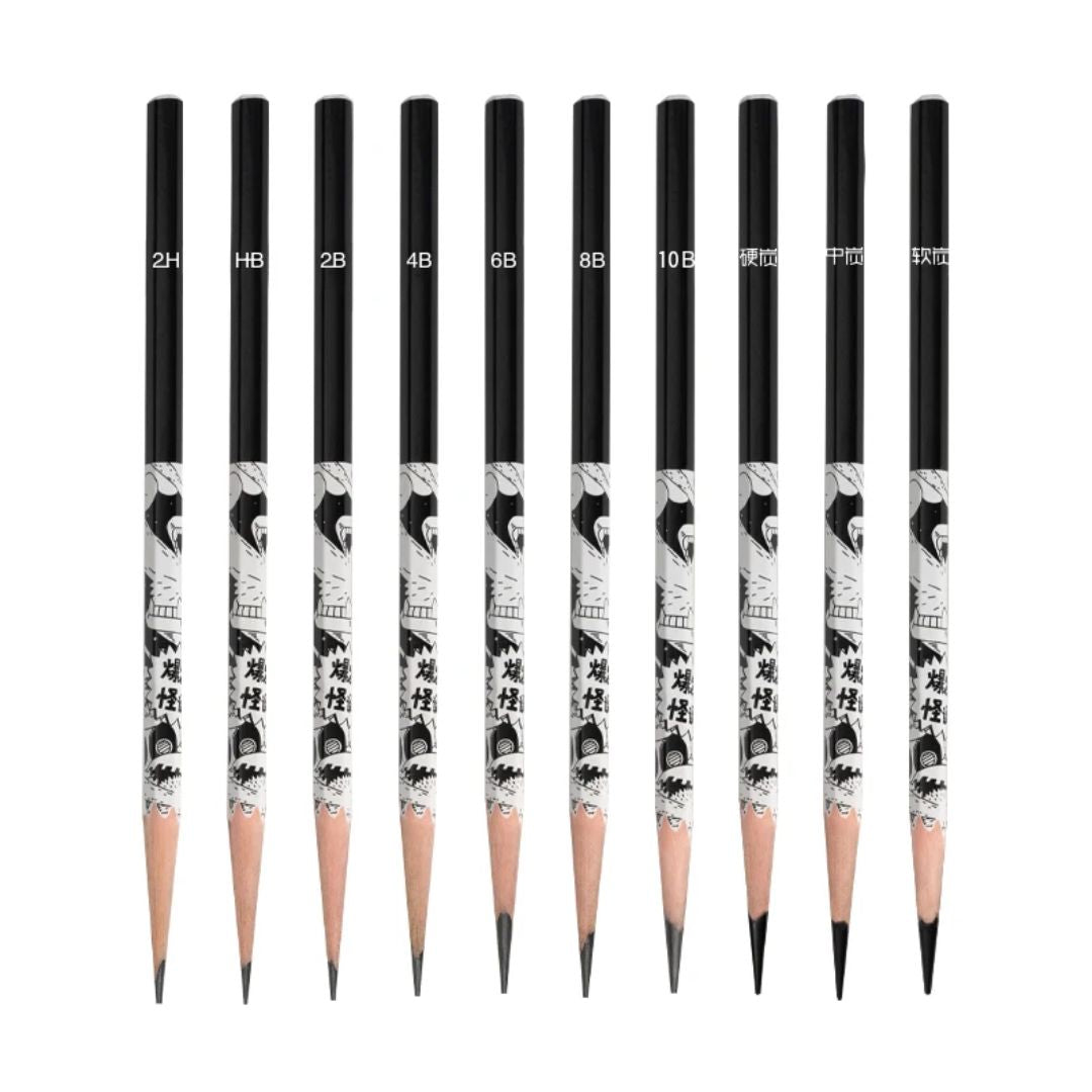 Miya Himi Weird Pencil 8pcs - 2H/HB/4B/6B/8B/10B