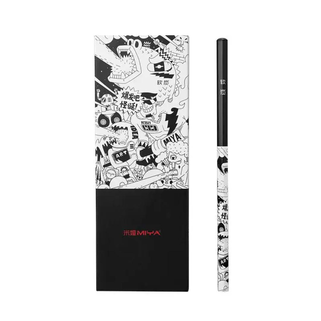 Miya Himi Weird Pencil 8pcs - 2H/HB/4B/6B/8B/10B