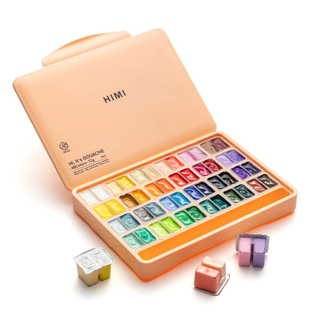 himi出品 Miya Himi Twin Cups 48 Colors 12g Split Jelly Cups Gouache Paint Set