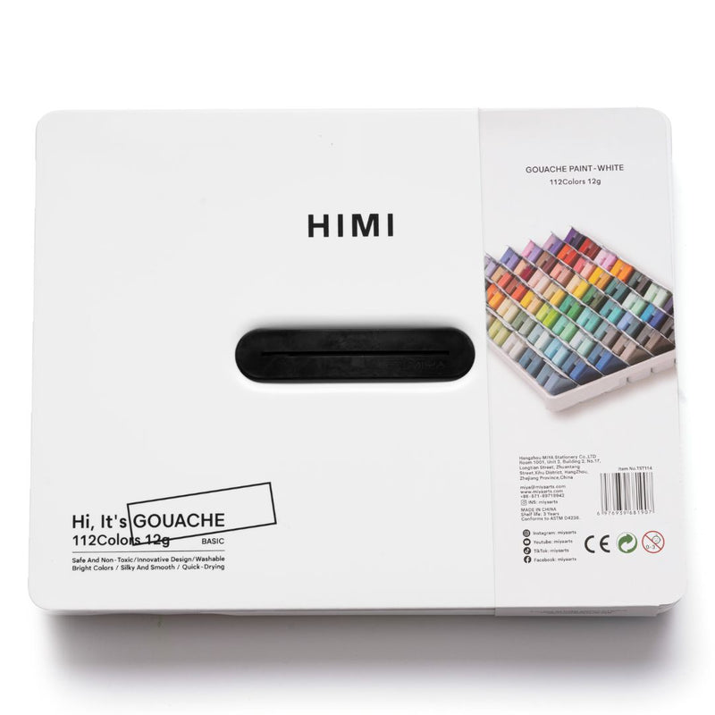HIMI Gouache van 72 kleuren 12g - Twin split cups 3 penselen HIMI Gouache van 72 kleuren 12g - Twin split cups 3 penselen