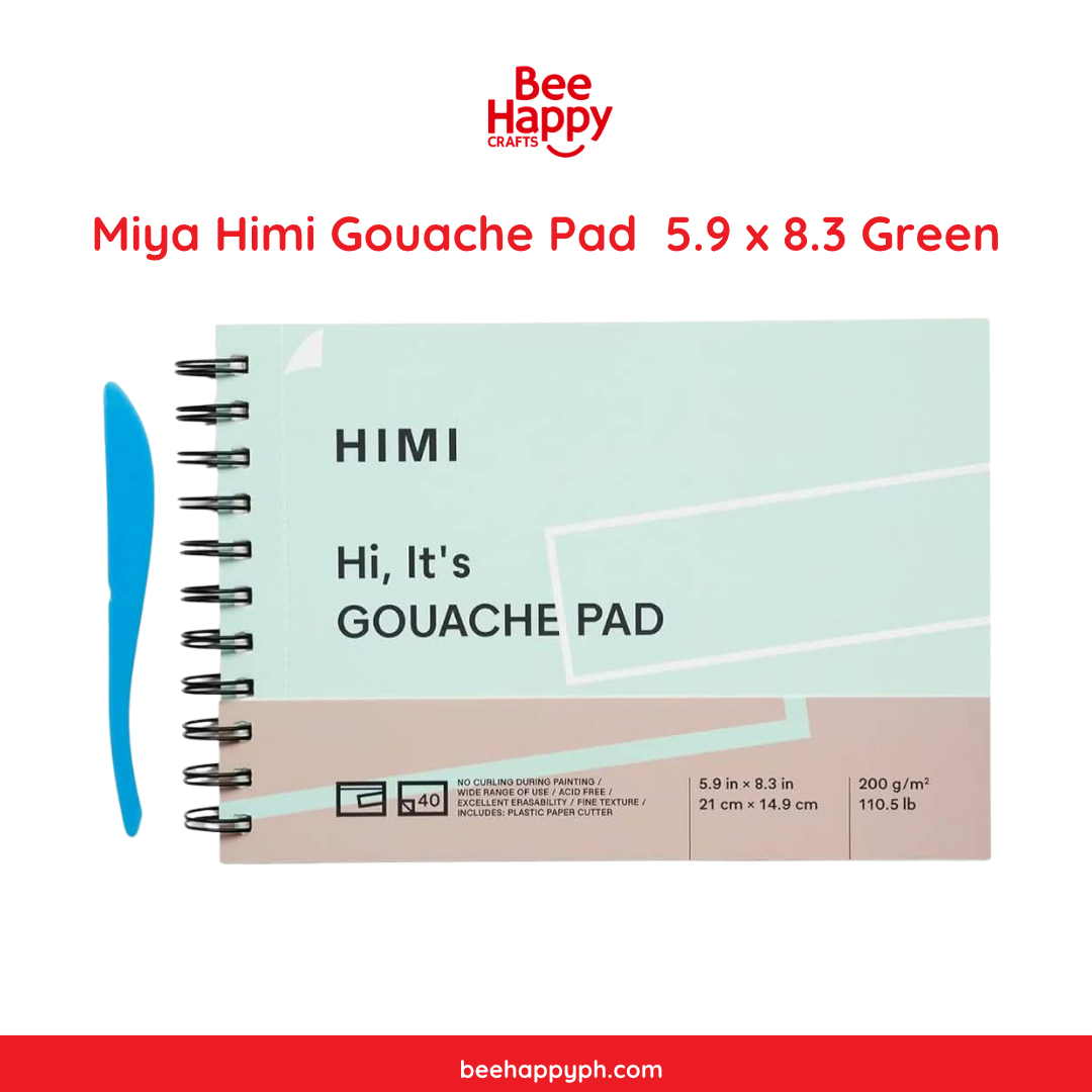 Miya Himi Gouache Pad 8.5 x 8.5 50 sheets & 5.9 x 8.3 40 Sheets Mix Paper Pad