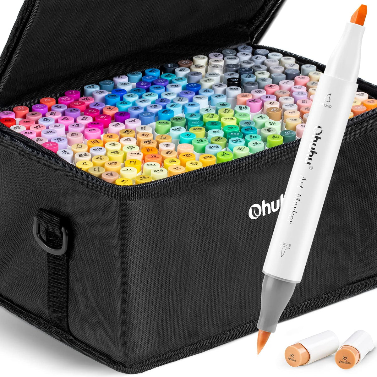 Ohuhu 216 Colors Alcohol Based Brush Markers Y30-80404-07 & Y30-80404-