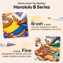 Ohuhu Honolulu B 48 Colors Alcohol Markers with Coloring Book Y30-80406-18