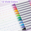 Ohuhu Colored Fineliner & Brush Pens, 12 Colors Y30-80601-61
