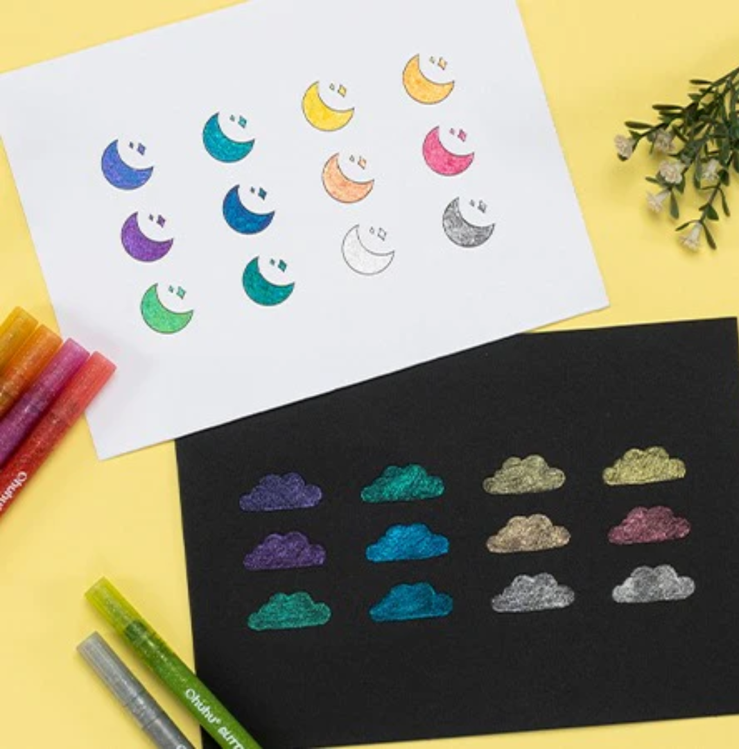 Ohuhu Glitter Metallic Marker Pens 12 colors Y30-80600-32