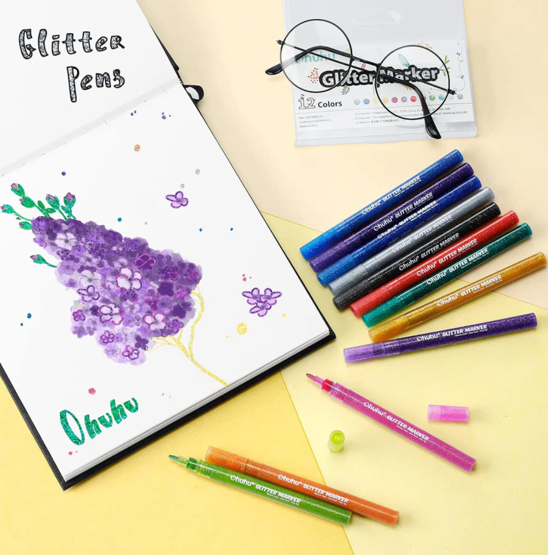 Ohuhu Glitter Metallic Marker Pens 12 colors Y30-80600-32