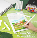 Ohuhu Oahu 40 Basic Colors Dual Tips Alcohol Art Markers-Fine & Chisel Y30-80401-81