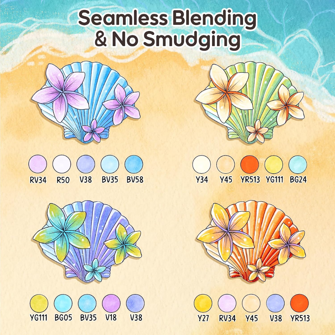 Ohuhu x Jade Summer Coloring Set 47 Alcohol Markers & Coloring Book Y30-80406-63