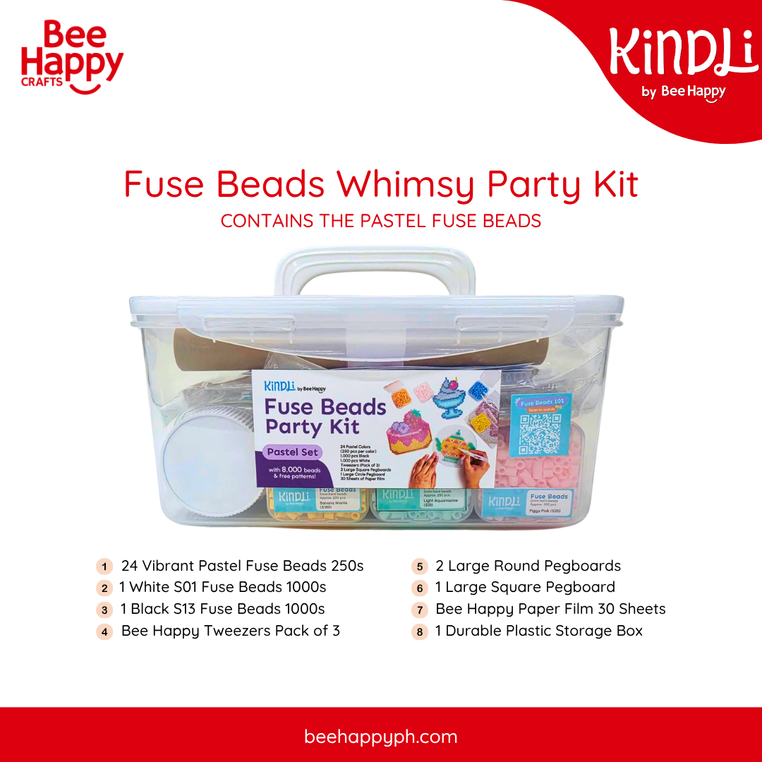 Kindli Fuse Beads Party Kit (8,000 Beads + Accessories) By Bee Happy