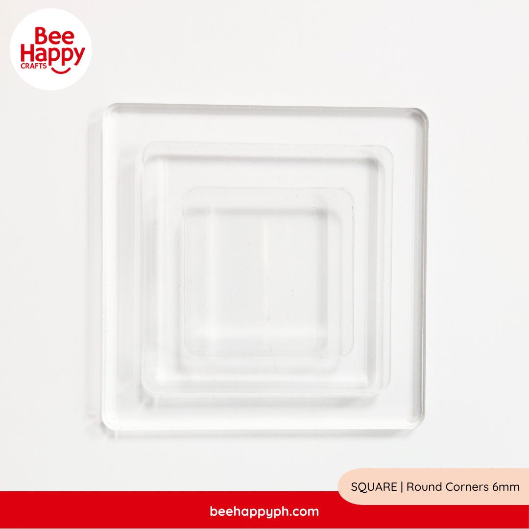 Bee Happy Acrylic Stamping Blocks Round Corners 6mm
