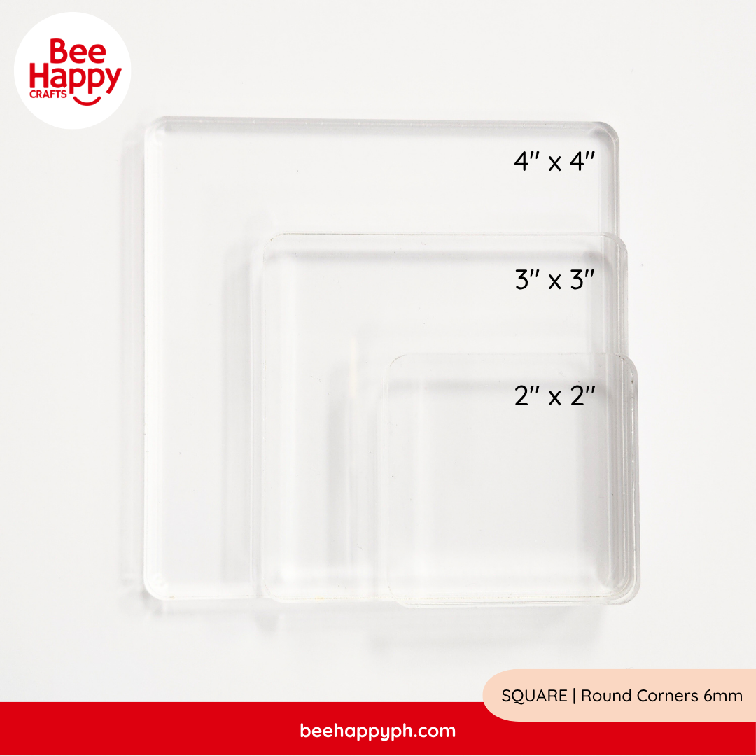 Bee Happy Acrylic Stamping Blocks Round Corners 6mm