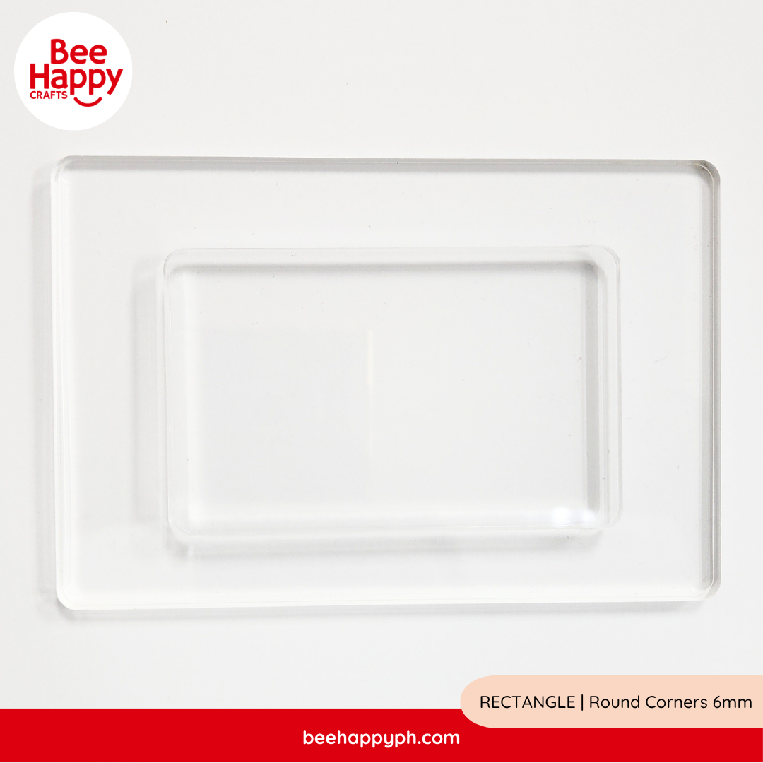 Bee Happy Acrylic Stamping Blocks Round Corners 6mm