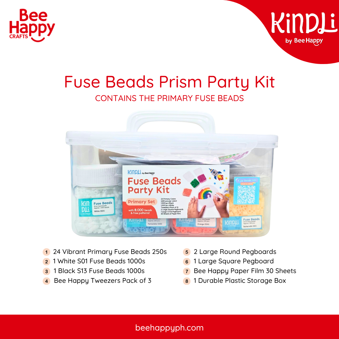 Kindli Fuse Beads Party Kit (8,000 Beads + Accessories) By Bee Happy