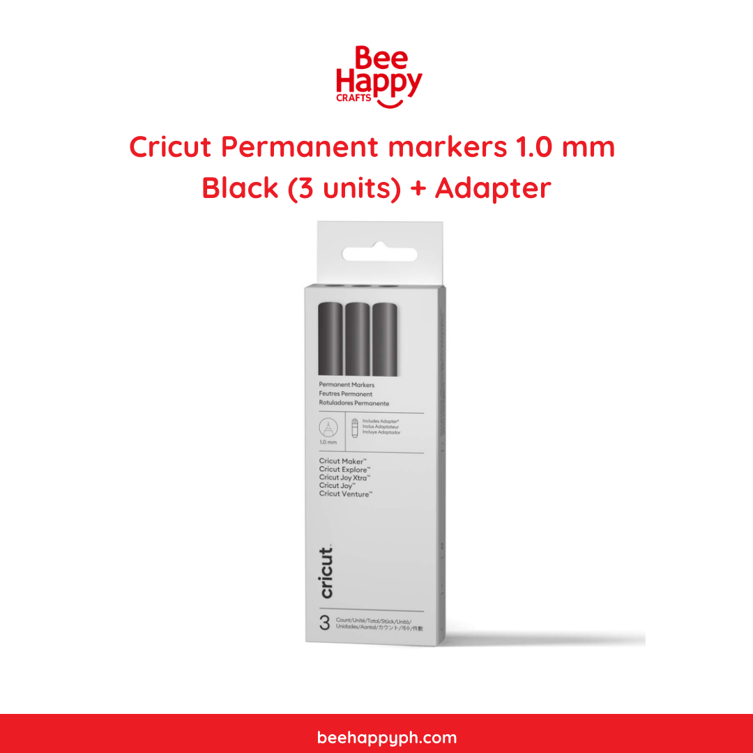 Cricut Permanent markers 1.0 mm, black 3pcs + Adapter