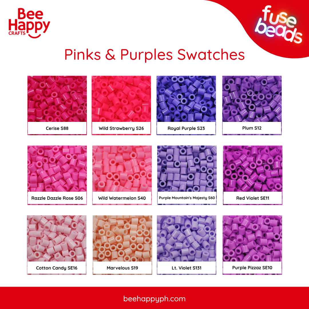 Kindli Fuse Beads Pinks and Purples + Blues and Greens Refill By Bee Happy
