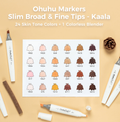 Ohuhu Kaala Slim Broad and Fine Dual Tips Alcohol Art Markers Y30-80405-39 ,Y30-80402-36,Y30-80402-37 & Y30-80405-42 & Y30-80405-48