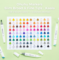 Ohuhu Kaala Slim Broad and Fine Dual Tips Alcohol Art Markers Y30-80405-39 ,Y30-80402-36,Y30-80402-37 & Y30-80405-42 & Y30-80405-48