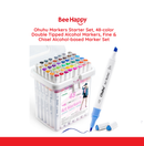 Ohuhu Markers Starter Set, 48-color Double Tipped Alcohol Markers, Fine & Chisel Alcohol-based Marker Set Y30-80401-07