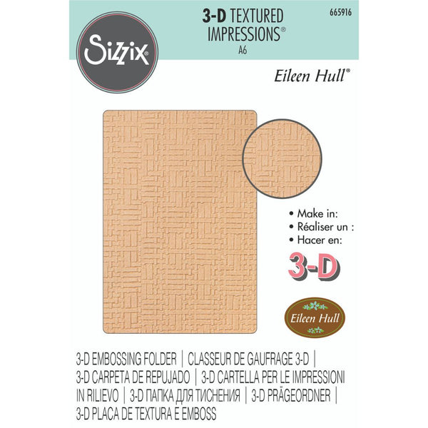 Sizzix 3-D Textured Impressions Embossing Folder - Woven Leather by Eileen Hull
