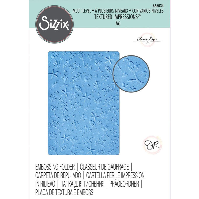 Sizzix Multi-Level Textured Impressions Embossing Folder - Drifting Leaves